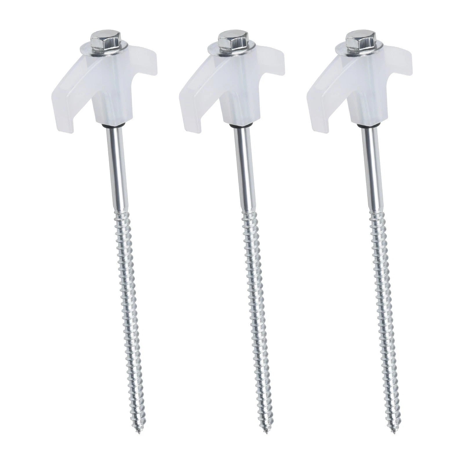20x Pegs Screw In Drill Top Heavy Duty Ground Pegs In Case Awning Tent Pegs Set