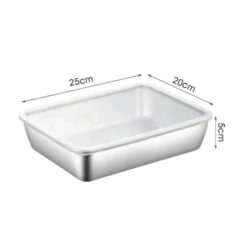 3Pcs Food Storage Containers Stainless Steel 2200ml for Picnic Fridge Pantry
