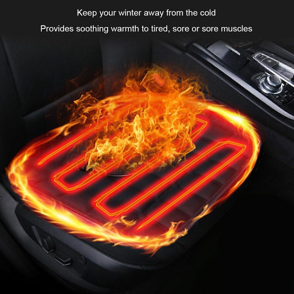 Car Seat Pad Cushion Cover Heating Heater Warm Heated Cold Winter 12V Universal