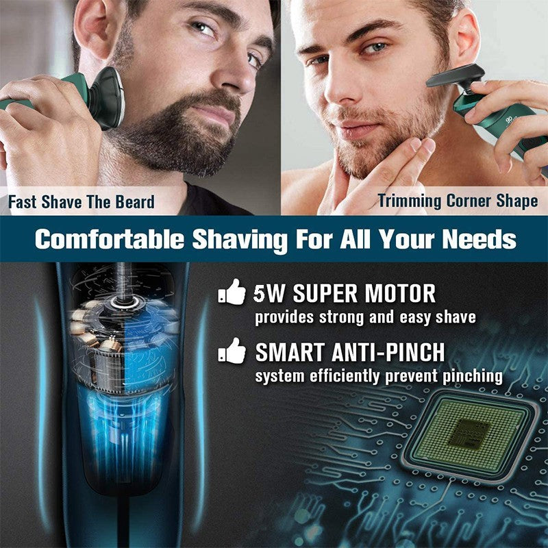 USB Rechargeable Electric Shaver for Men Wet Dry Rotary Beard Trimmer UK