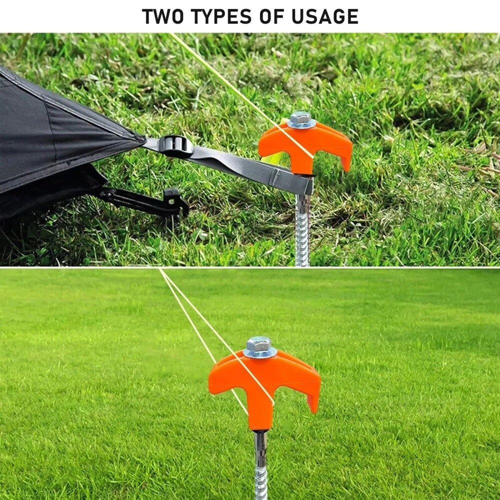 20X Screw In Hard Ground Rock Tent Pegs Stainless Steel Heavy Duty Awning Pegs🔥
