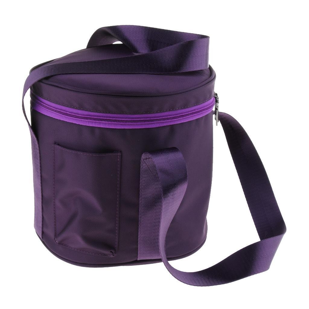 Cotton Crystal Singing Bowl Yoga Carry Case Carrier with Handle Dark Purple