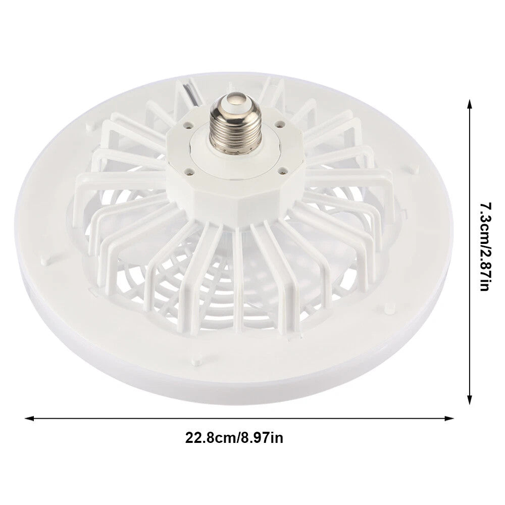 LED Ceiling Fan Light Dimmable E27 Living Room Chandelier Lamp w/ Remote Control