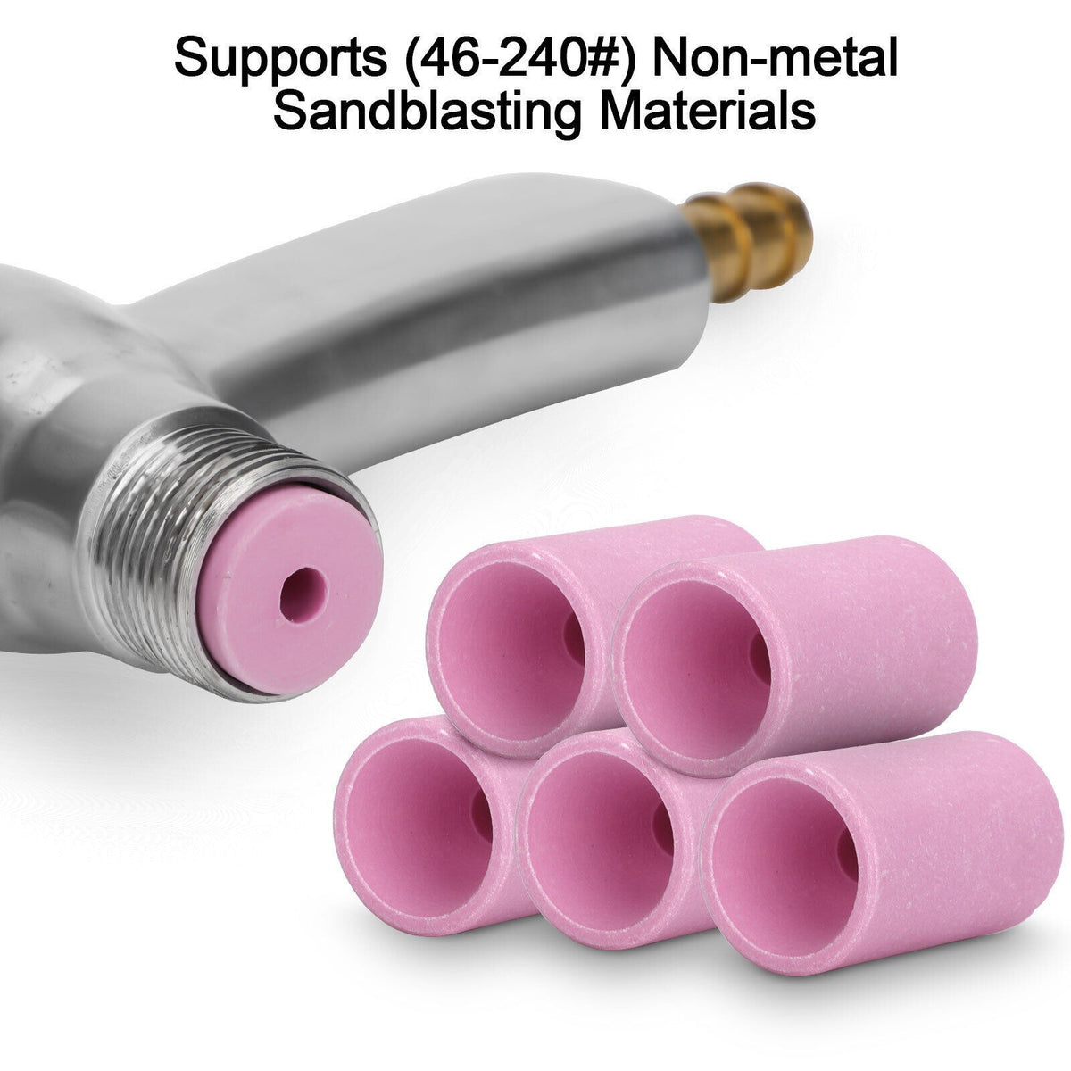Sandblaster Gun Air Sand Blasting Ceramic Nozzles Kit for Sandblaster Cabinet UK