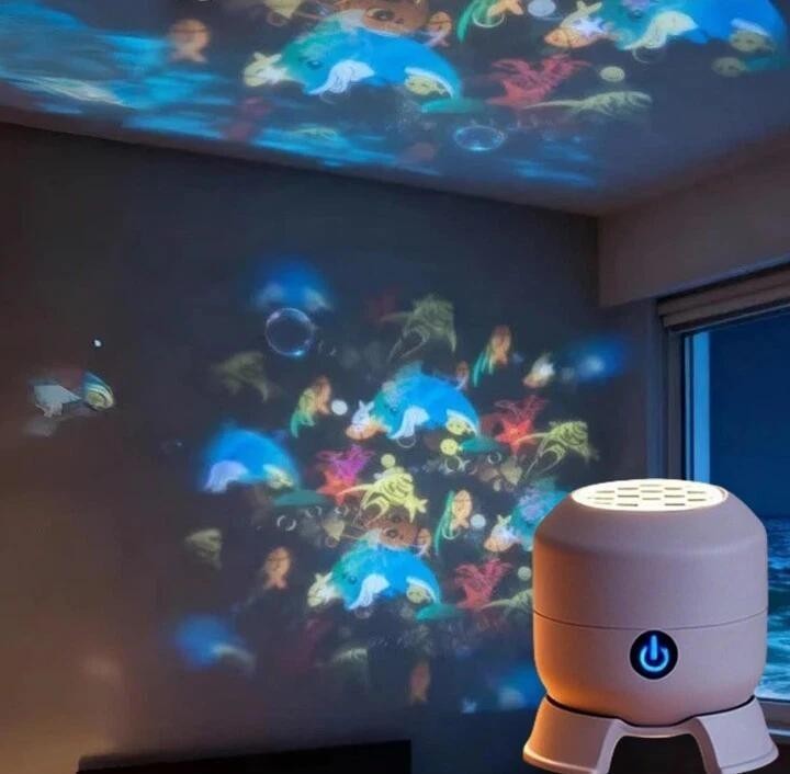 LED Ocean Projector Light Dynamic Rotating Colorful Ceiling Wall Projection Lamp