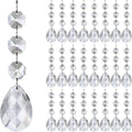 30x Snowflake Crystal Christmas Ornaments Hanging Pendants Xmas Tree Decorations