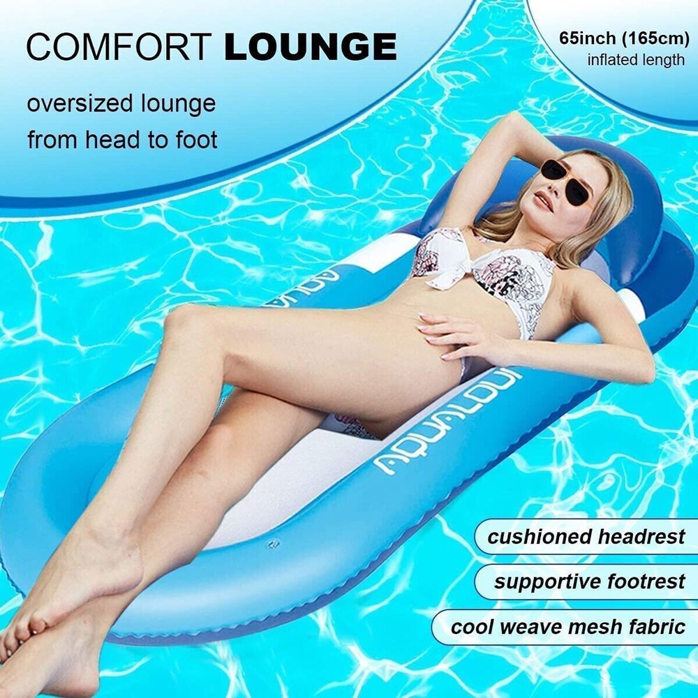 Inflatable Floating Lounger Chair, Lilo Air Mat Bed for Beach & Swimming Pool