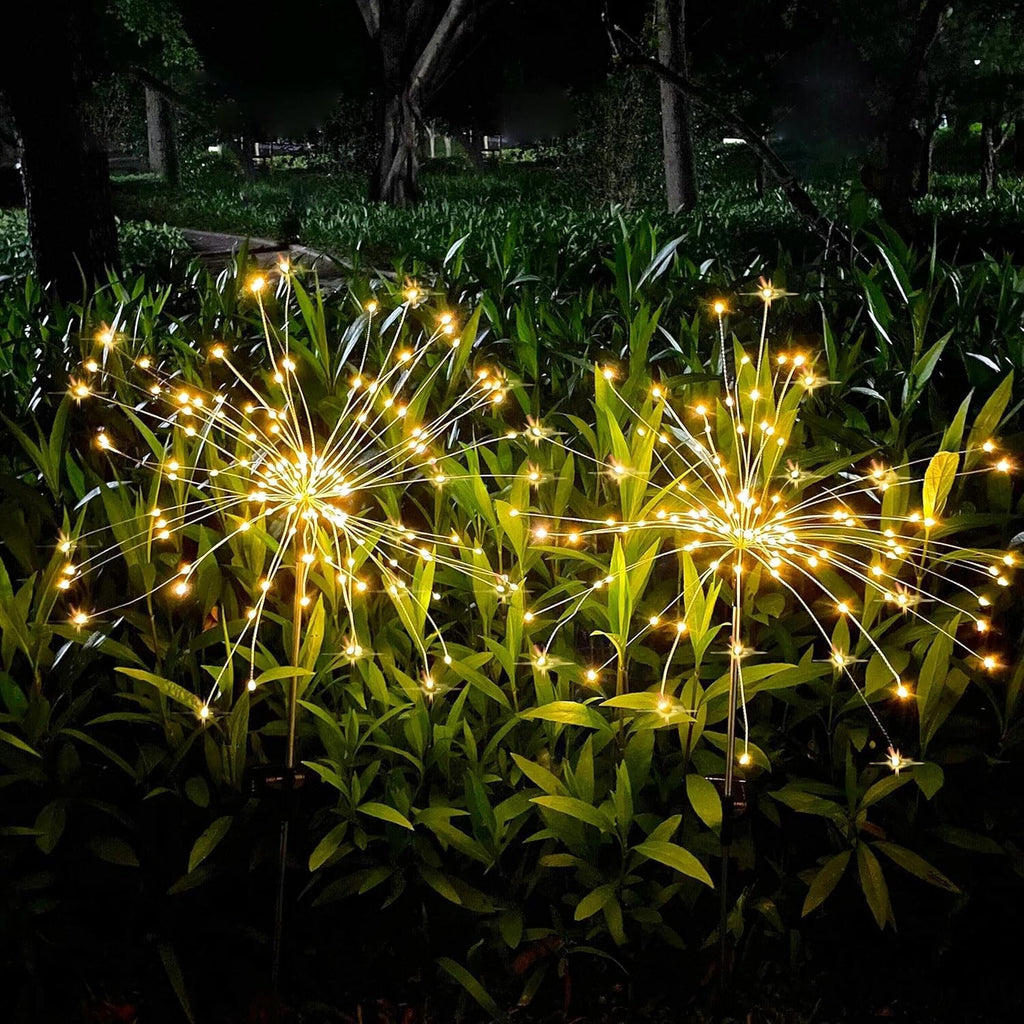 2PCS Solar Lights Outdoor Garden LED Solar Powered Firework Light Lamp DIY