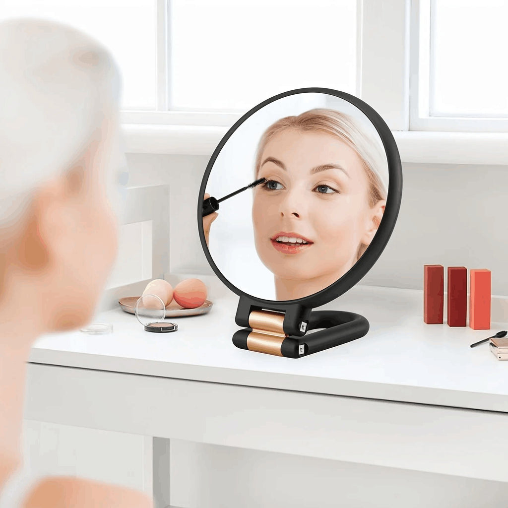 50x Magnifying Makeup Mirror Portable Double-Sided Mirror Adjustable Handle PN
