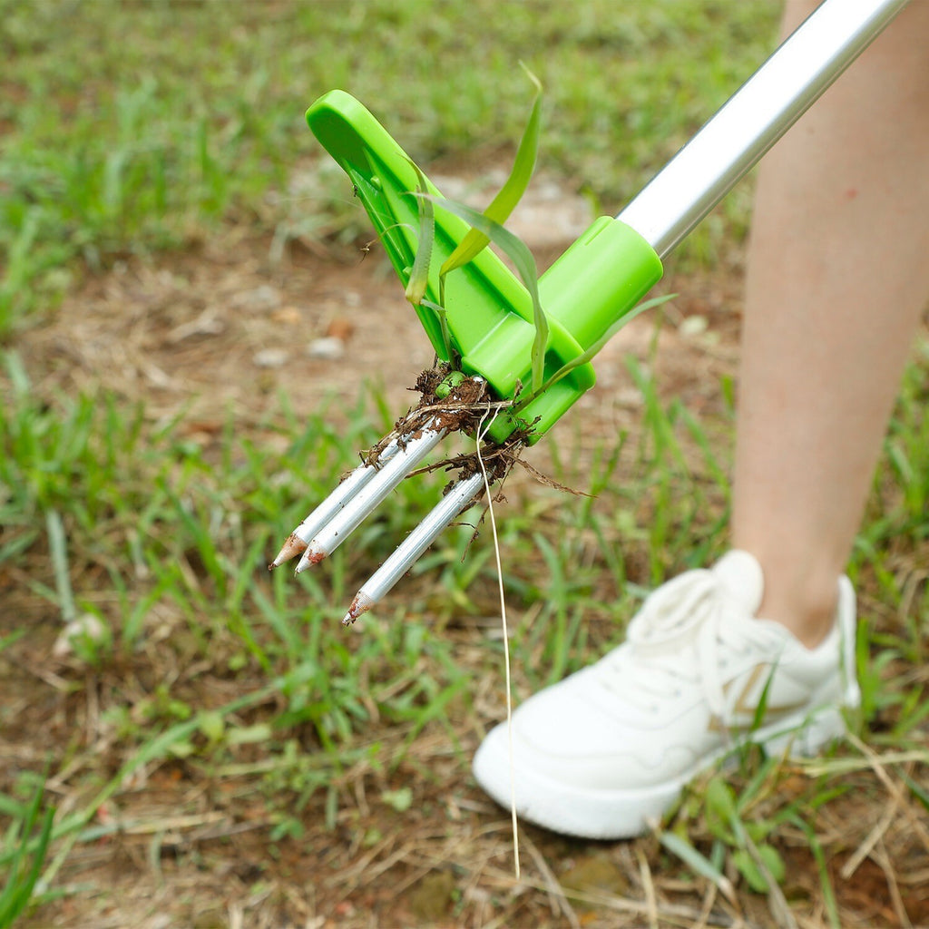 3 Claws Weed Puller Twister Stand Up Root Removal Hand Tool Remover Aluminum