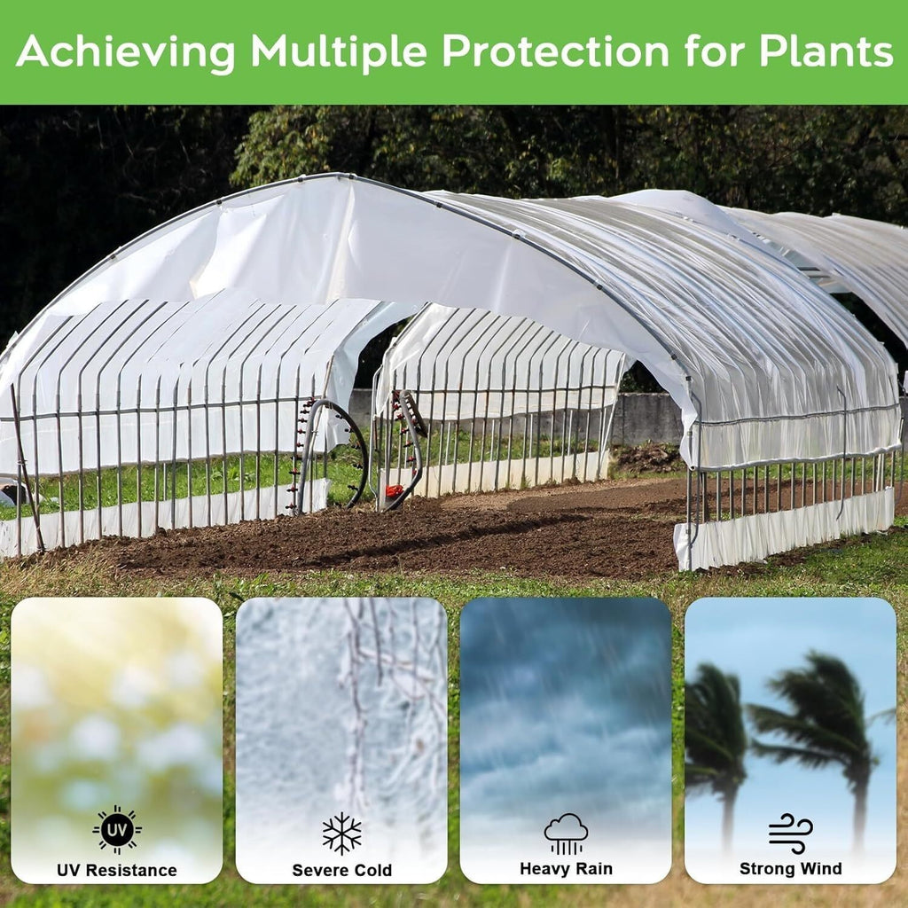Heavy Duty Thick Clear Film Poly Tunnel Plastic Sheet Garden Greenhouse Cover UK