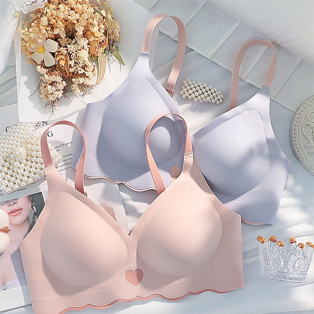Seamless Bra Comfort Bra Medium Elasticity 3/4 Cup Solid Color Wire-free