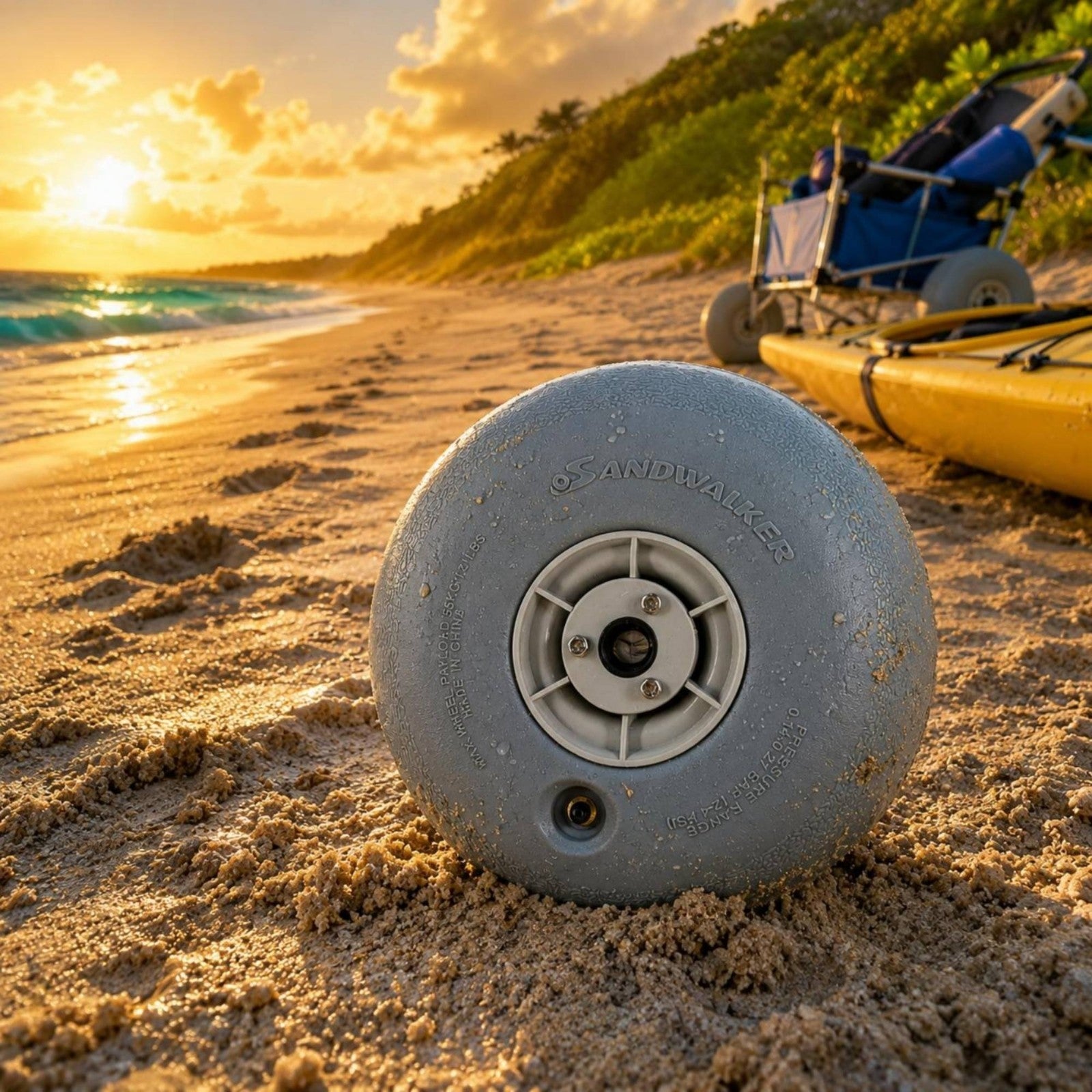 PU Beach Wheel Easy to Inflate Beach Vehicle Wheel Wear-Resistant