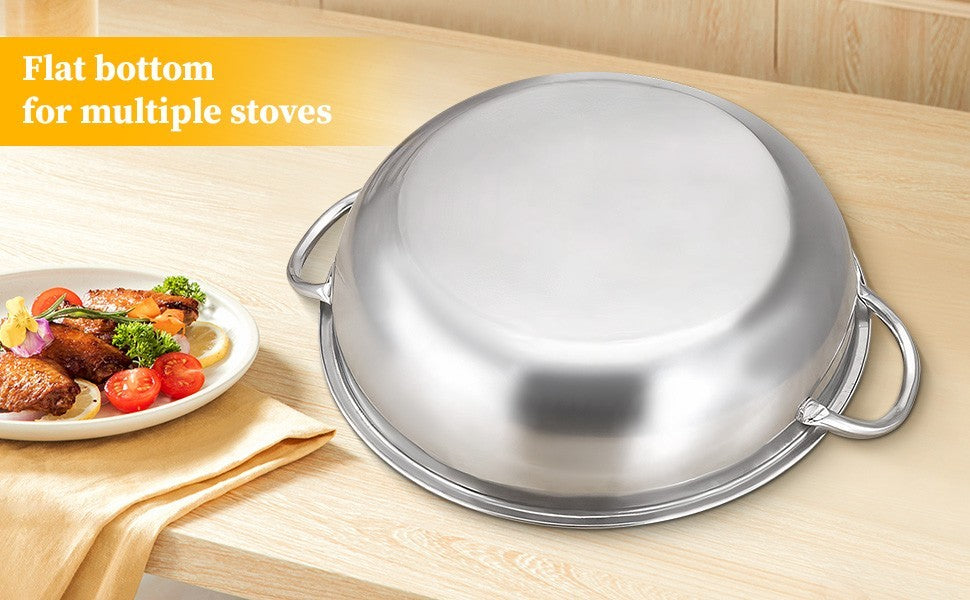 Stainless Steel Shabu Shabu Pot Divided Hot Pot for Camping Household Home