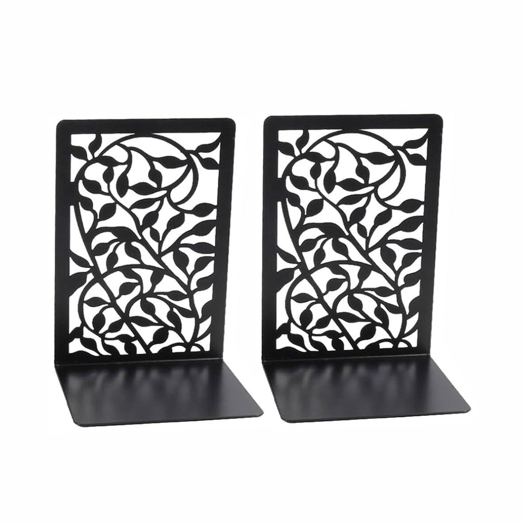 2 Pairs Decorative Heavy Duty Metal Bookends Book Ends 6.7'' Office Stationery