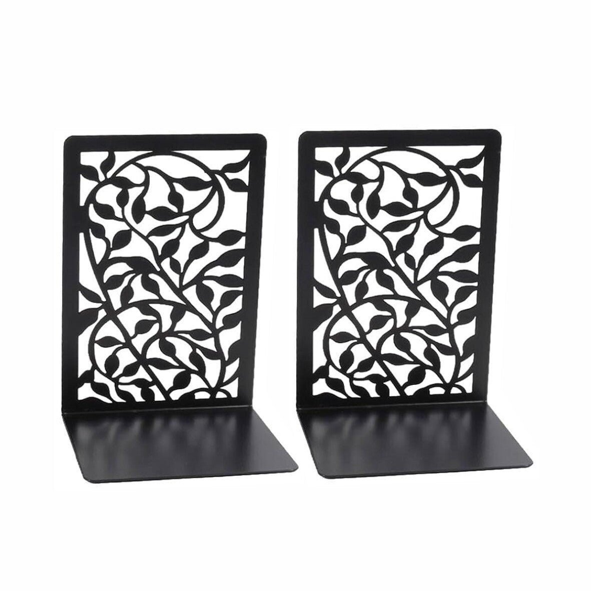 2 Pairs Decorative Heavy Duty Metal Bookends Book Ends 6.7'' Office Stationery