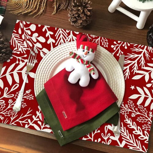Set of 4  Dining Table Placemat Christmas Placemats Place Mats Xmas Dinner Table