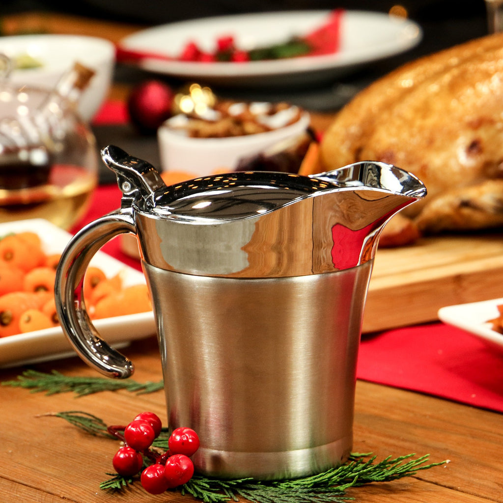 Stainless Steel Gravy Boat  500ml Double Insulated Jug Food Flask Tool