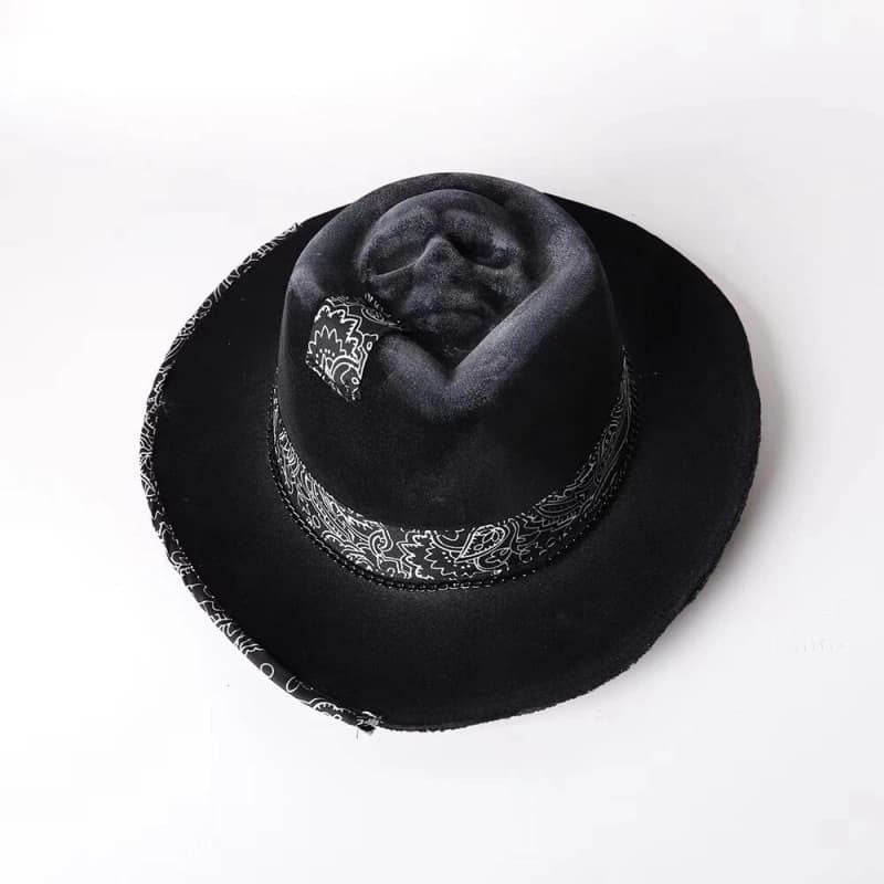 Cowboy Hat Halloween Skull Cowboy Hat Spooky Fashion Headwear Jewellery Felt 🎁