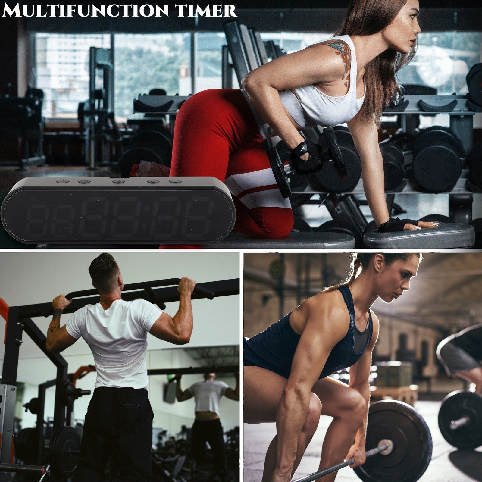 Gym Timer Multifunctional Interval Workout Timer With USB Charging For Fitness