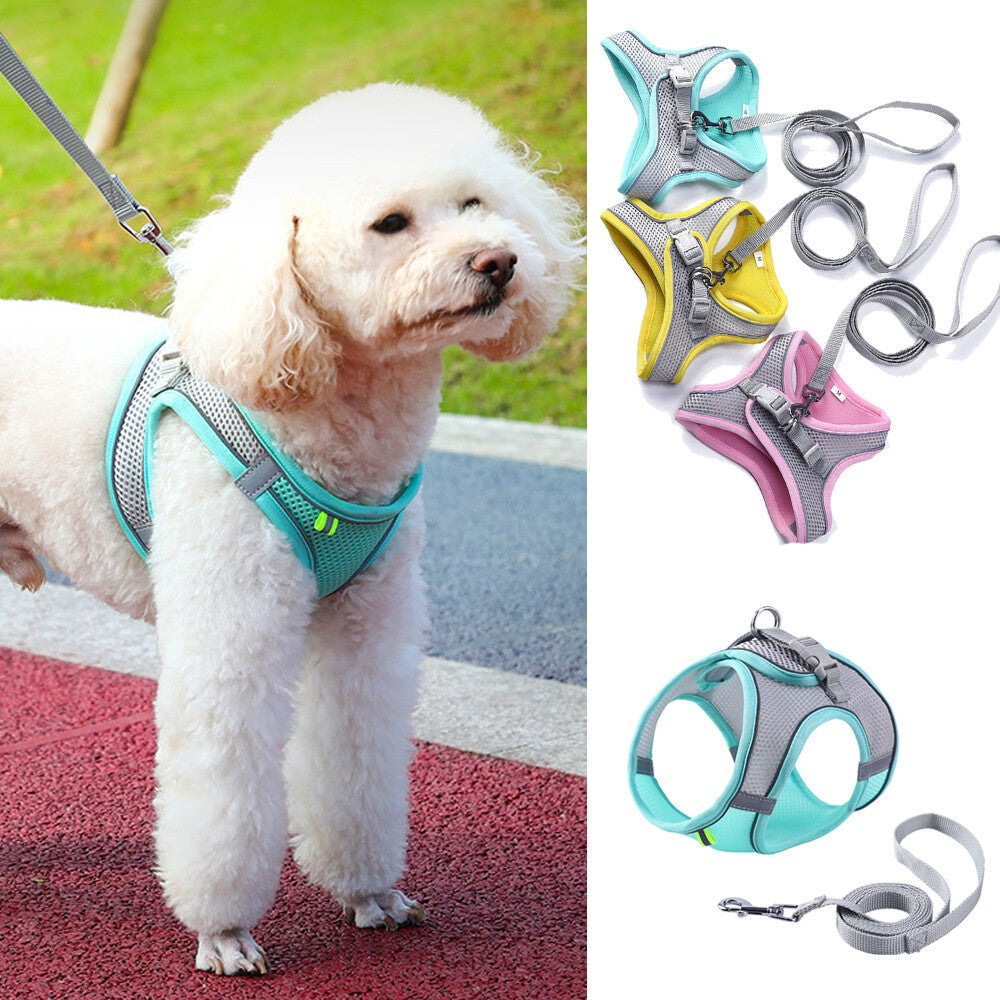 Dog Harness Leash Set Adjustable Puppy Cat Harness Vest Outdoor For Small Dogs