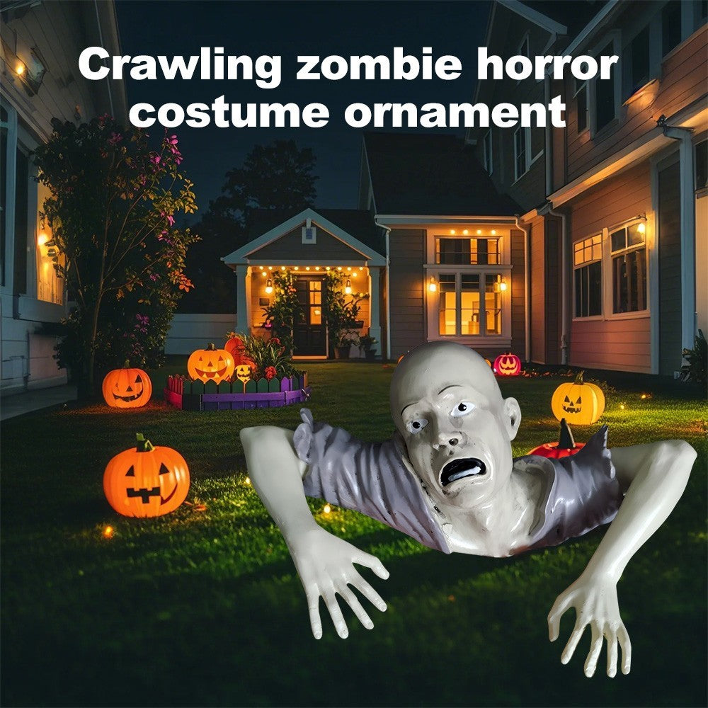 Garden Statue Graveyard Decors Halloween Crawling Zombie Horror Props Outdoor