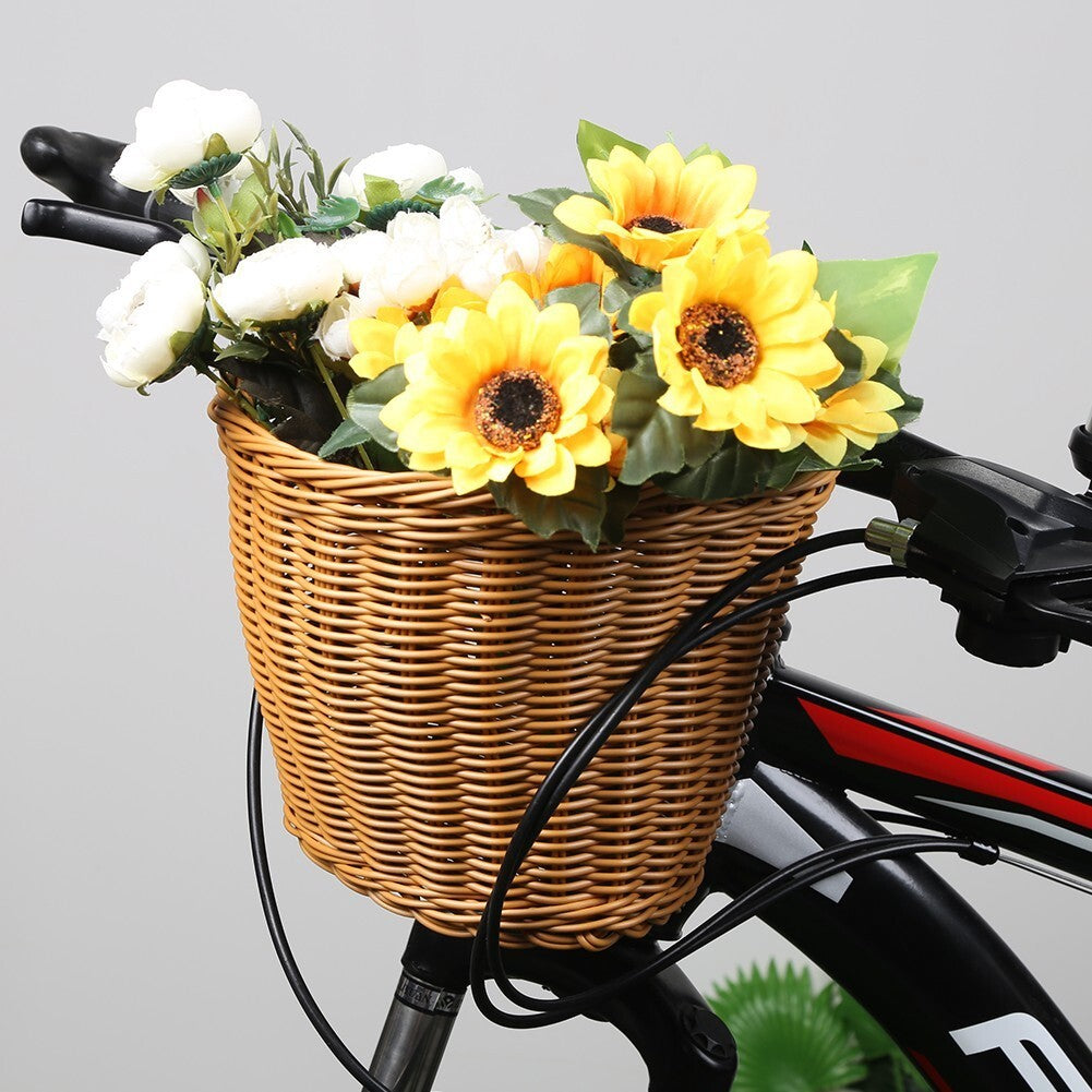 Rattan Bicycle Front Basket Handwoven Kids Adult Bike Handlebar Carrier Bags UK