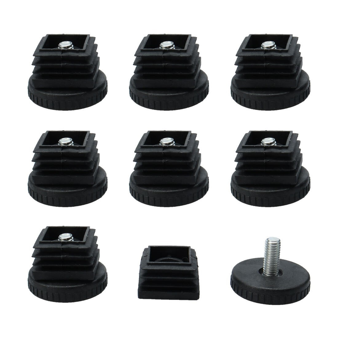 Leveling Feet 40 x 40mm Square Inserts Sofa Leg Adjustable Leveler 8 Sets