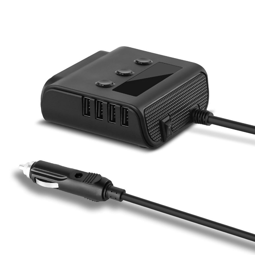 3 Way Cigarette Lighter Socket Splitter 12V 24V 4 USB Plug Multi Charger Adapter