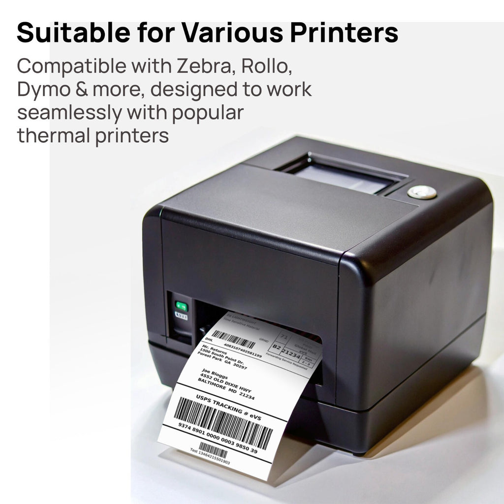 4x6 Thermal Fanfold Labels 100x150mm Ideal for Royal Mail Amazon FedEx 500 Label
