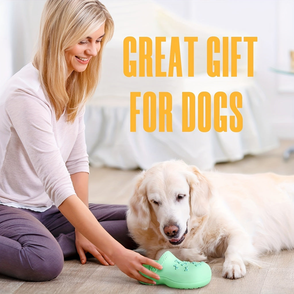 Durable Rubber Slippers-Shaped Chew Toy, Teeth Cleaning Training Pet Play Toy