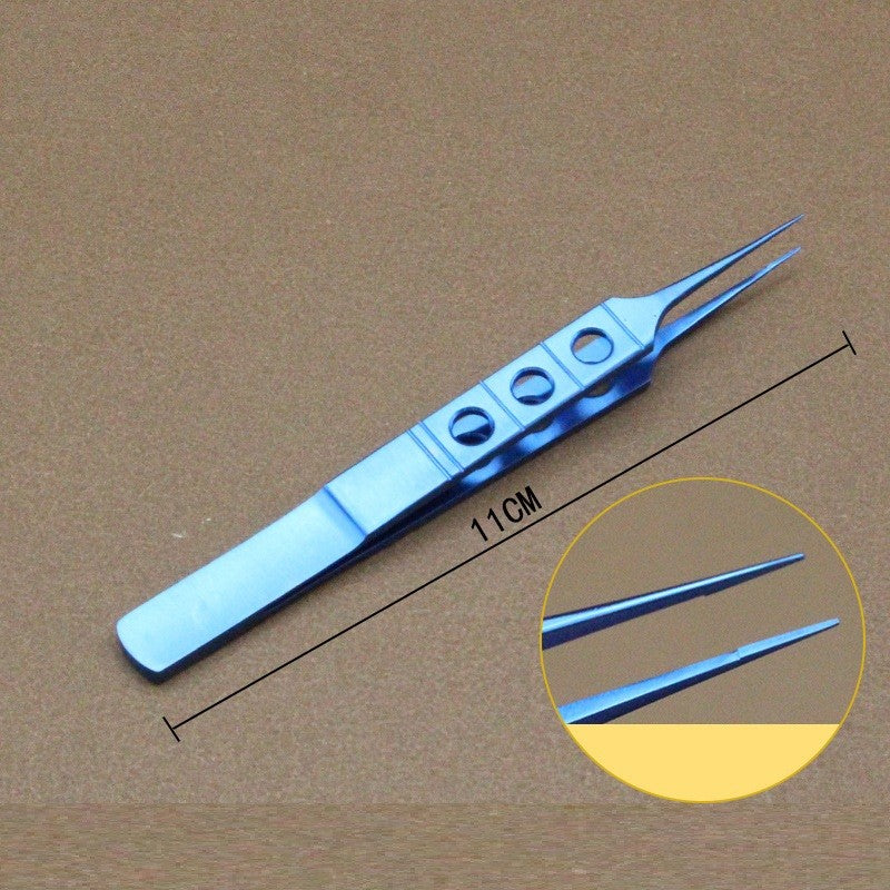 1 X Titanium Forceps Tweezers Micro Plastic Surgery Medical Straight Curved 11cm