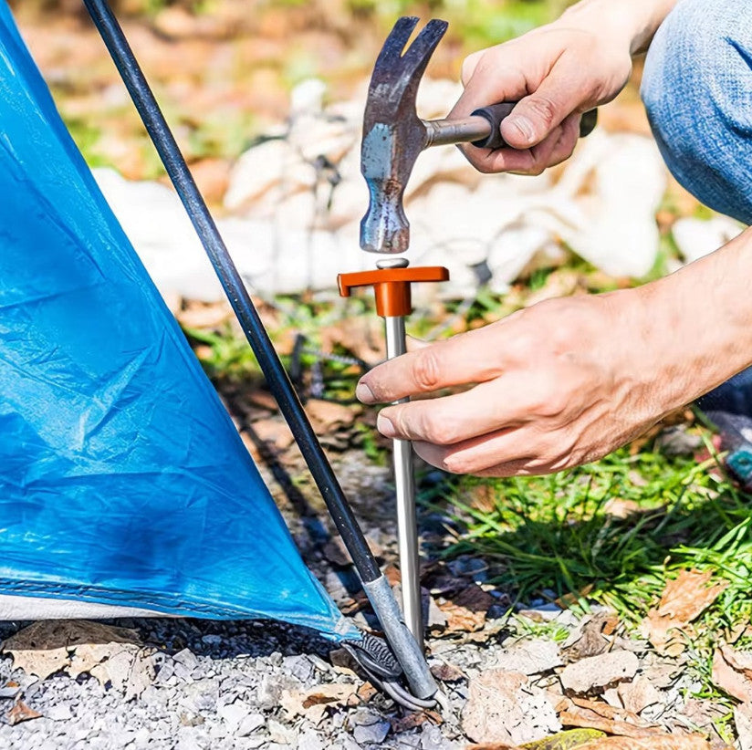 20 PCS Heavy Duty Hard Ground 25 cm Rock Peg Hook Top Camping Awning Tent UK
