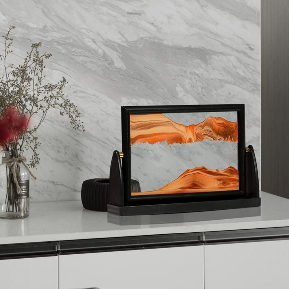 Flowing Sand Art Picture Glass 3D Sandscape Motion Display Flowing NEW
