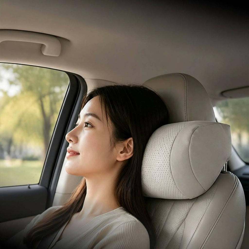 Premium Leather Leather Headrest Pillow Breathable Car Headrest Pillow