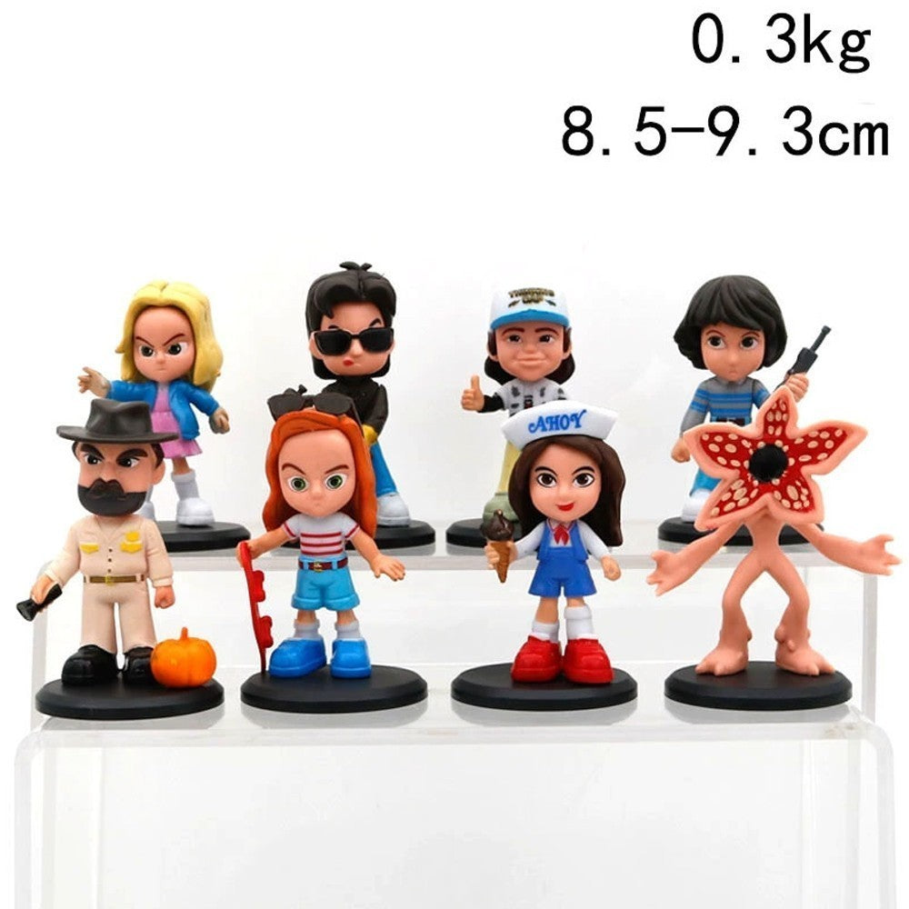 8pcs Stranger Things PVC Figure with Base Fans Kids Collect Action Figures Gift