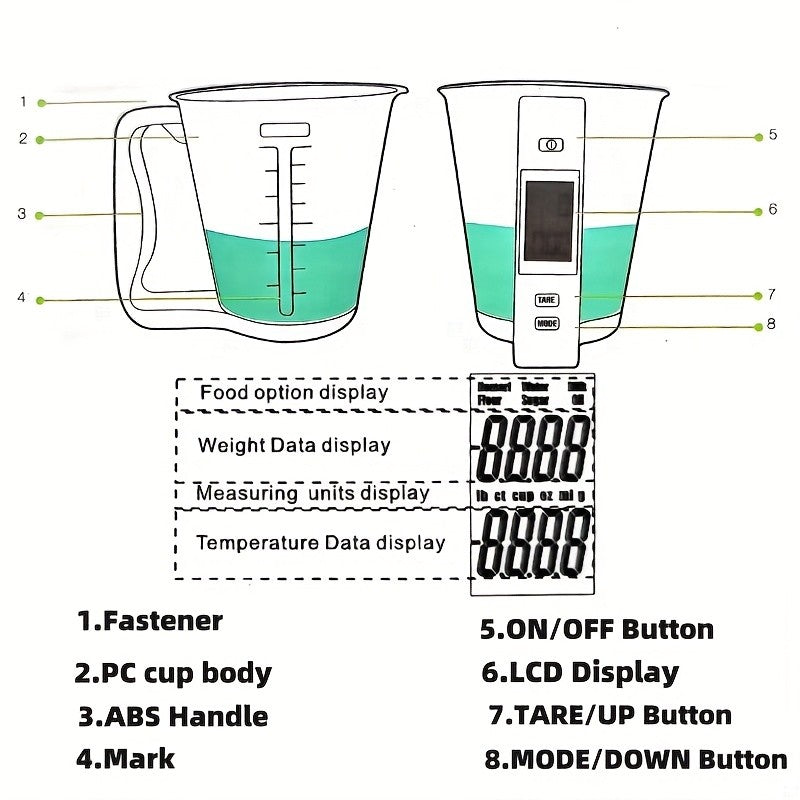 Digital Kitchen Electronic Measuring Cup Scale Household Jug Scales with LCD BSG
