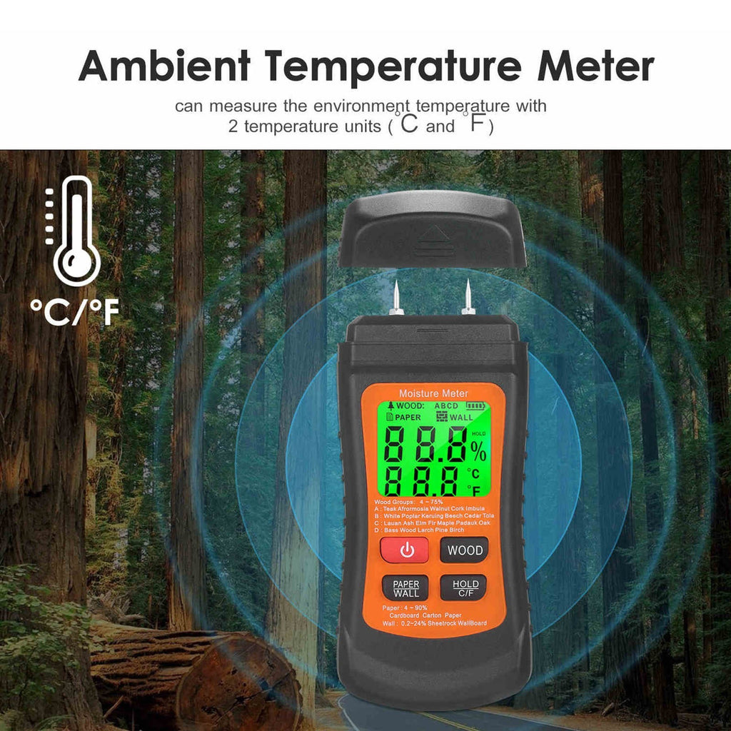Moisture Meter for Wood Wall Paper Caravan Damp Plasterboard Measurement Gauge