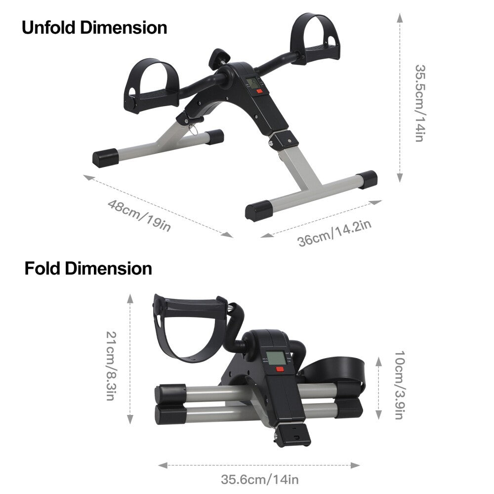 Portable Mini Pedal Exerciser LCD Display Leg Arm Fitness Exercise Bike Machine