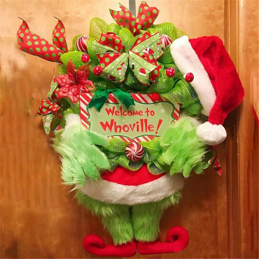 Grinch Christmas Funny The Burlap Wreath Door Creative Christmas Decorations