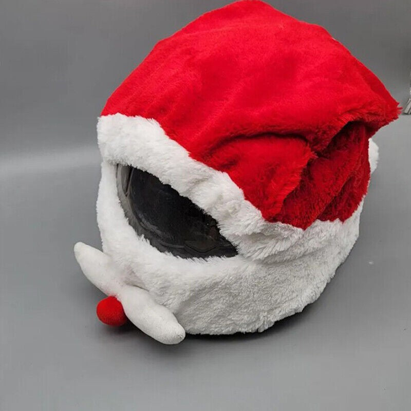 Motorcycle Santa Helmet Cover DIY Christmas Motorbike Helmet Funny Claus Decor