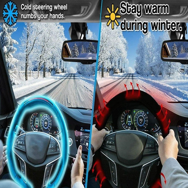 Universal Car Heated Steering Wheel Cover Hand Warming Protector Warmer