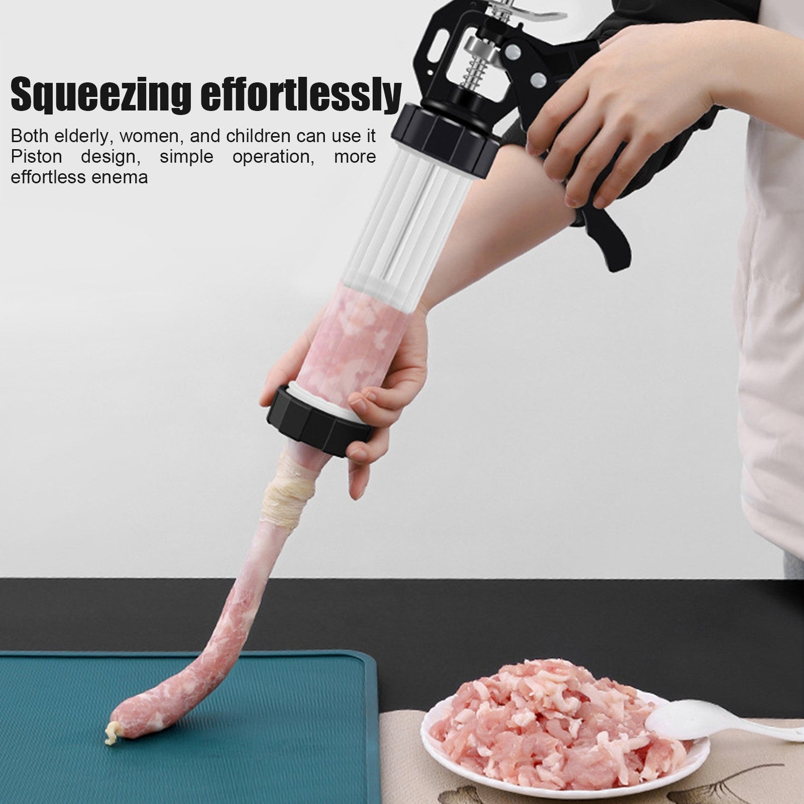 Food Grade Quality Manual Sausage Maker Meat Stuffer Filler Hand Operated Salami