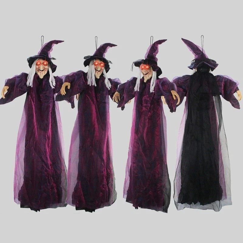 Halloween Life Size Talking Witch Animated Spooky Animatronic Witch Scary Decor