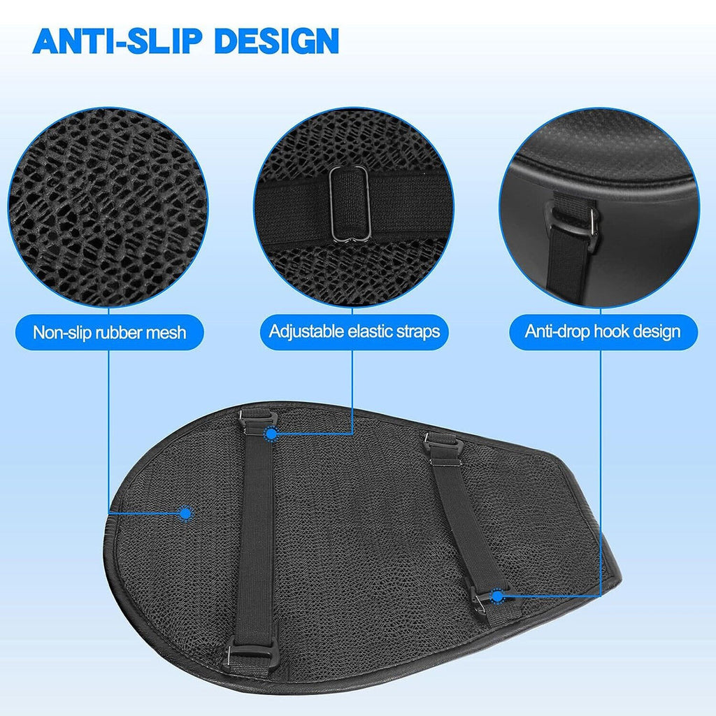 Motorcycle Gel Seat Cushion Comfort Pillow Pad Cover Pressure Relief Universal