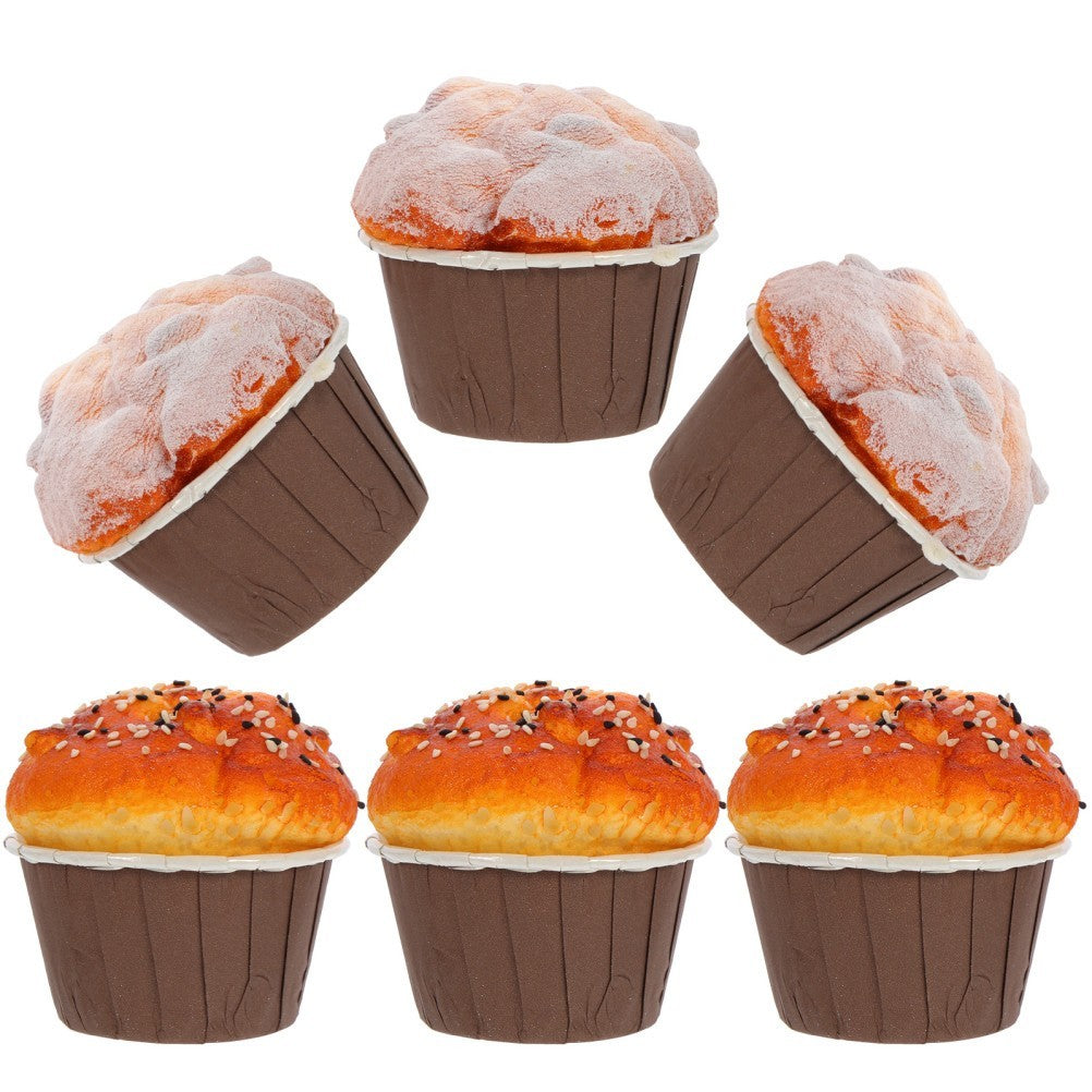 6 Pcs Artificial PU Cake Model Fake Food Decoration for Restaurant Display.*