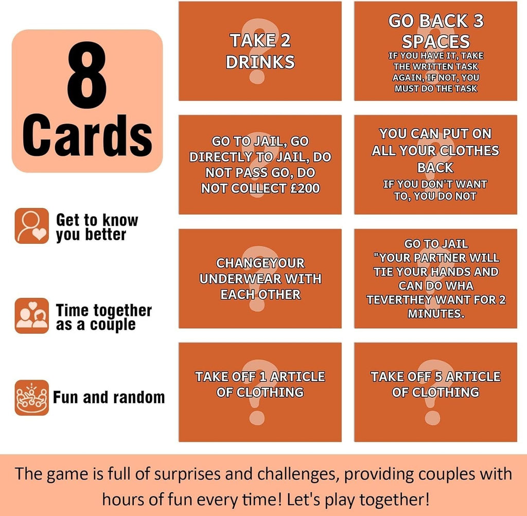 Couple Adult Opoly Board Game Deck Cards Date Night Ideas Conversation Intimacy