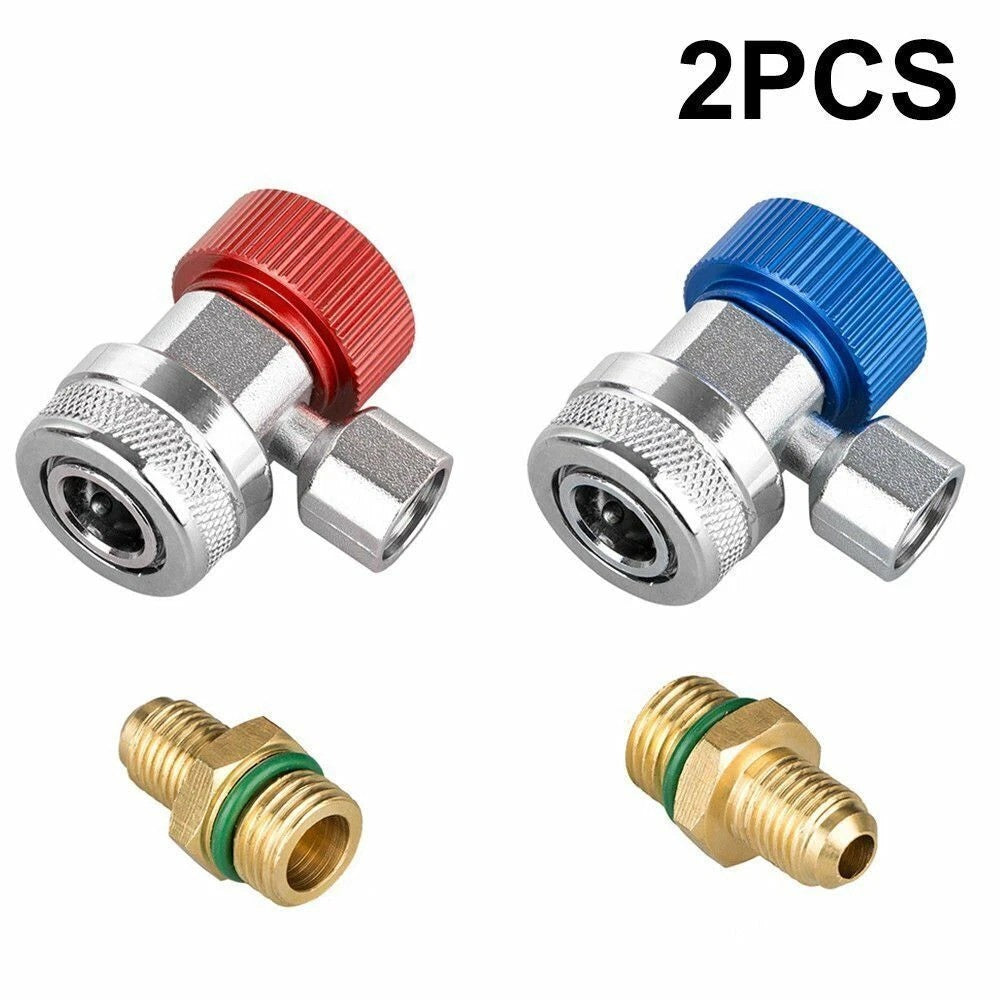 1/4" Car Air Con Connector Fit A/C Manifold Gauge Adapter R134A Low/High Coupler