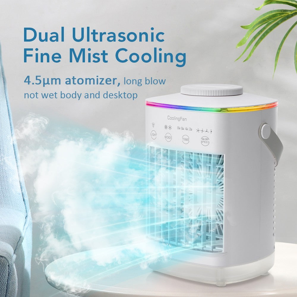 4 Speeds Portable Air Cooler Fan With 700ML Tank Ice Cold Cooling Conditioner