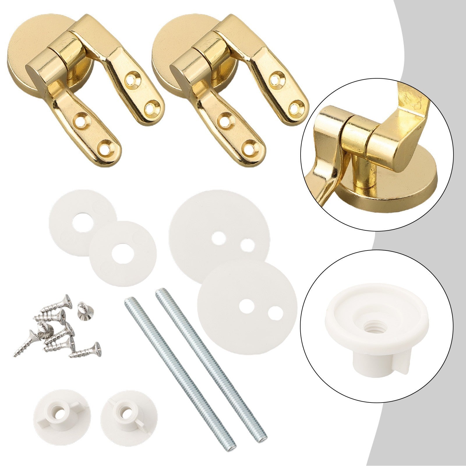 Zinc Alloy Gold Toilet For Seat Hinges Replacement Set for Lasting Use